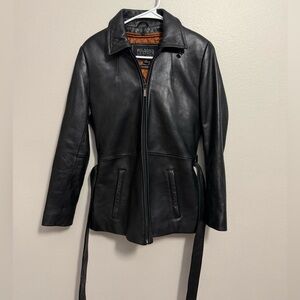 Vintage Wilsons Leather Women's Black Leather Jacket Whimsigoth 90’s